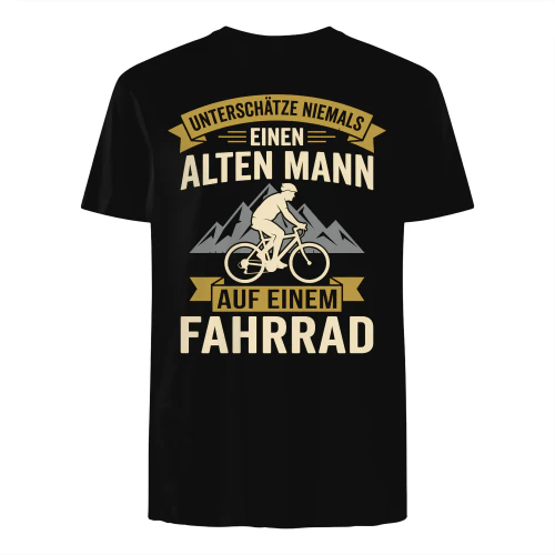 Unterschätze Niemals einen Alten Mann auf einem Fahrrad 