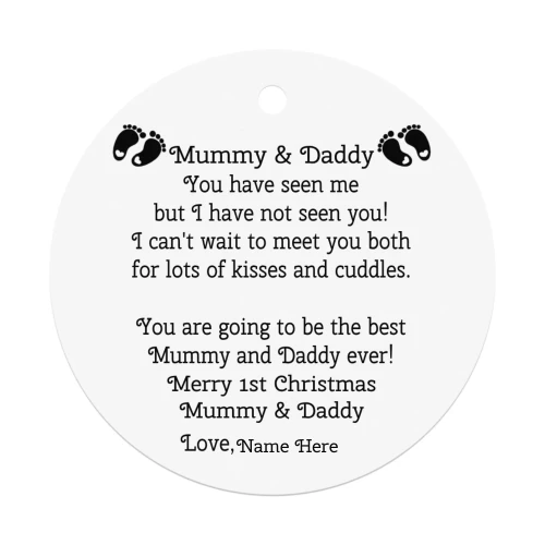 Mummy and Daddy 1st Christmas special Customizable Ornaments.