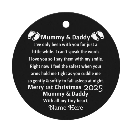 Mummy and Daddy 1st Christmas special Customizable Ornaments.
