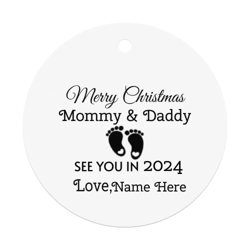 Mommy and Daddy Merry Christmas special Customizable Ornaments.