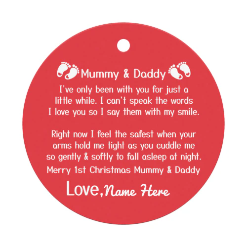 Mummy And Daddy 1st Christmas special customizable Ornaments.