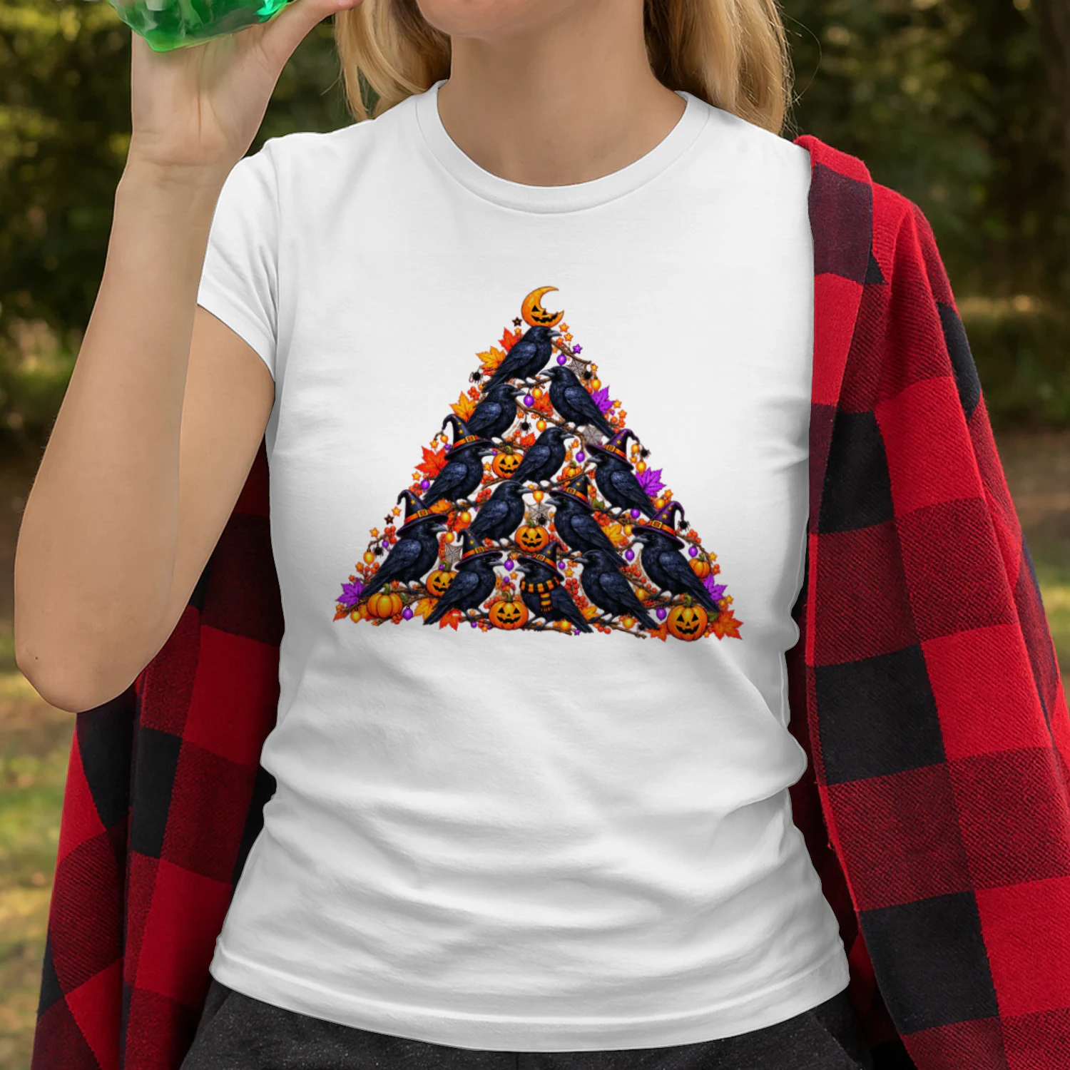 Raven Halloween Tree T-Shirt