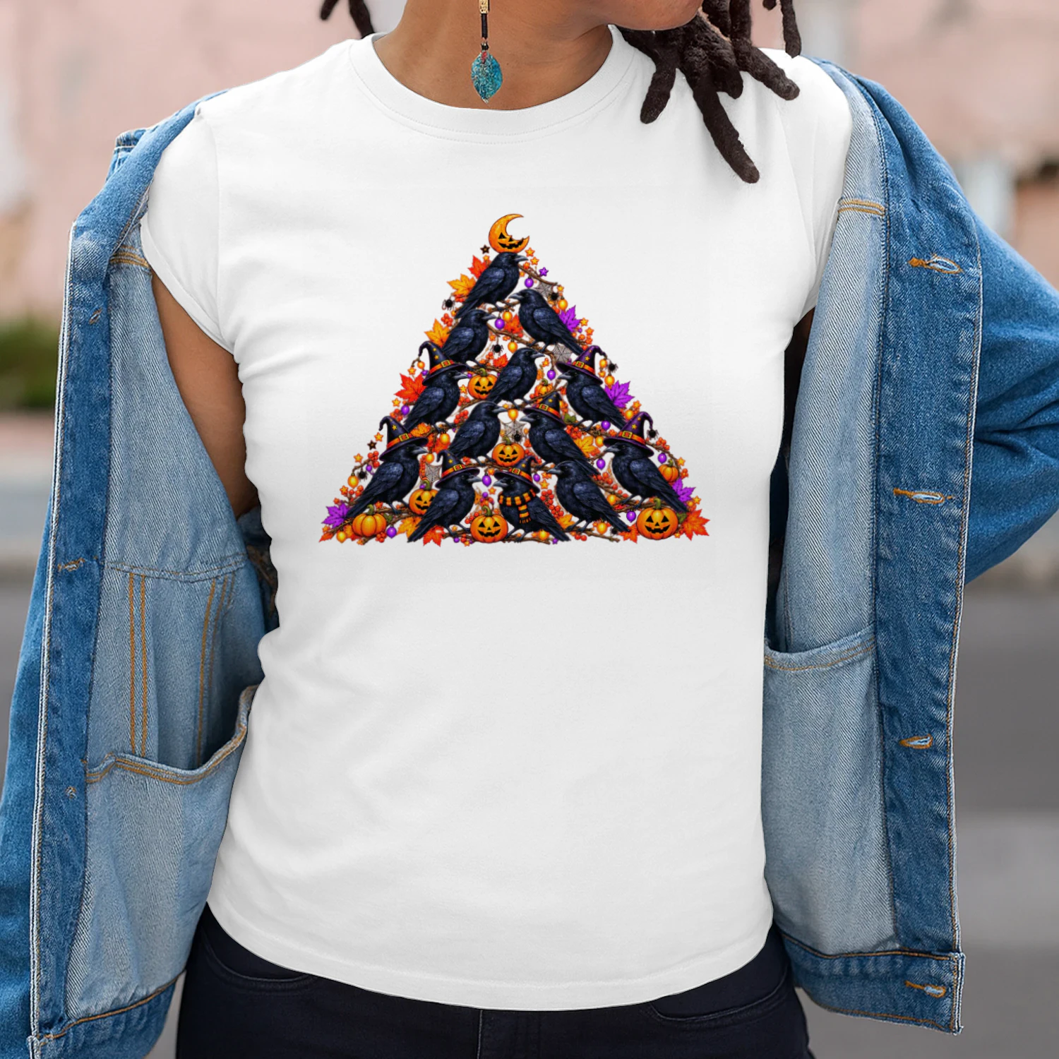 Raven Halloween Tree T-Shirt