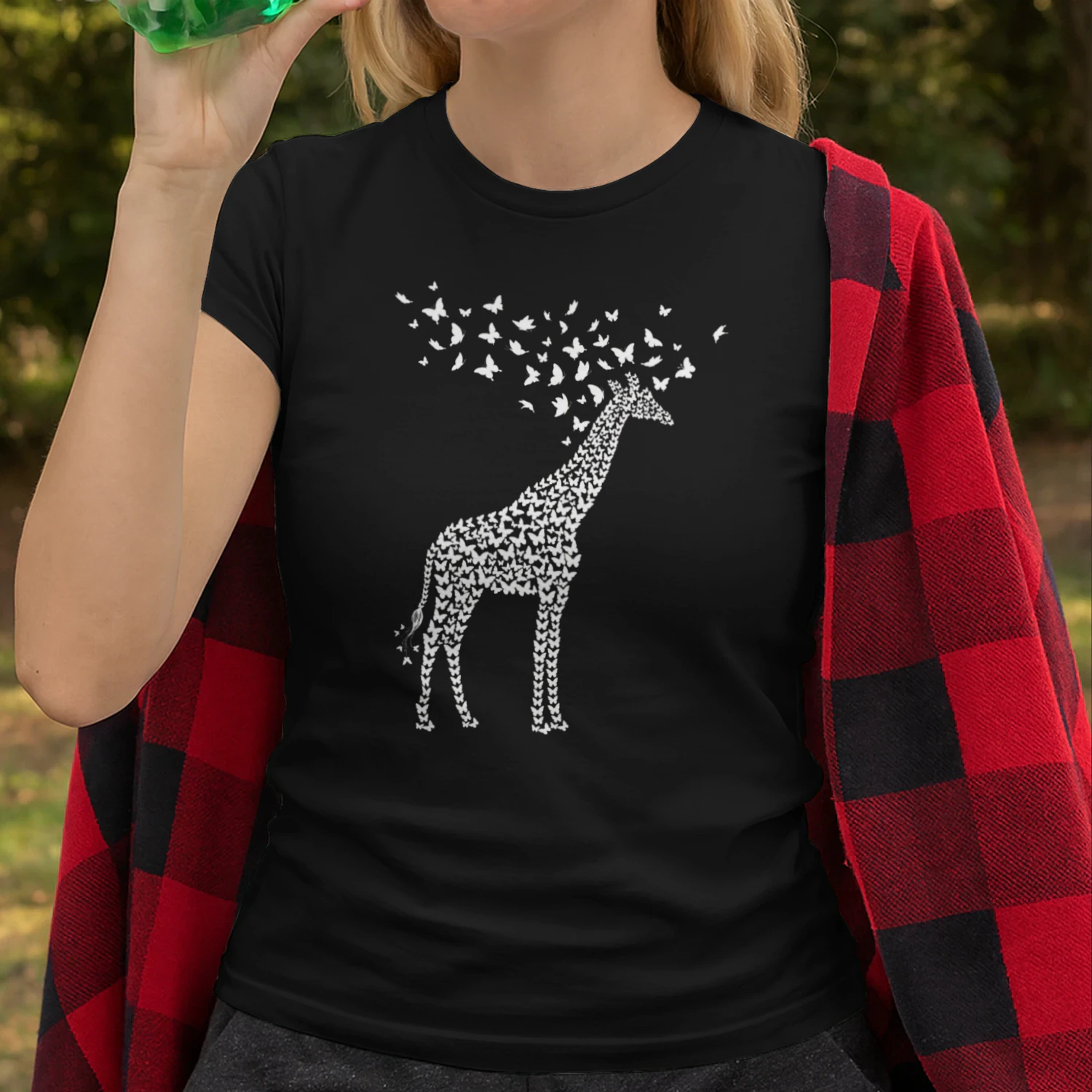 Giraffe Butterfly Silhouette T-Shirt