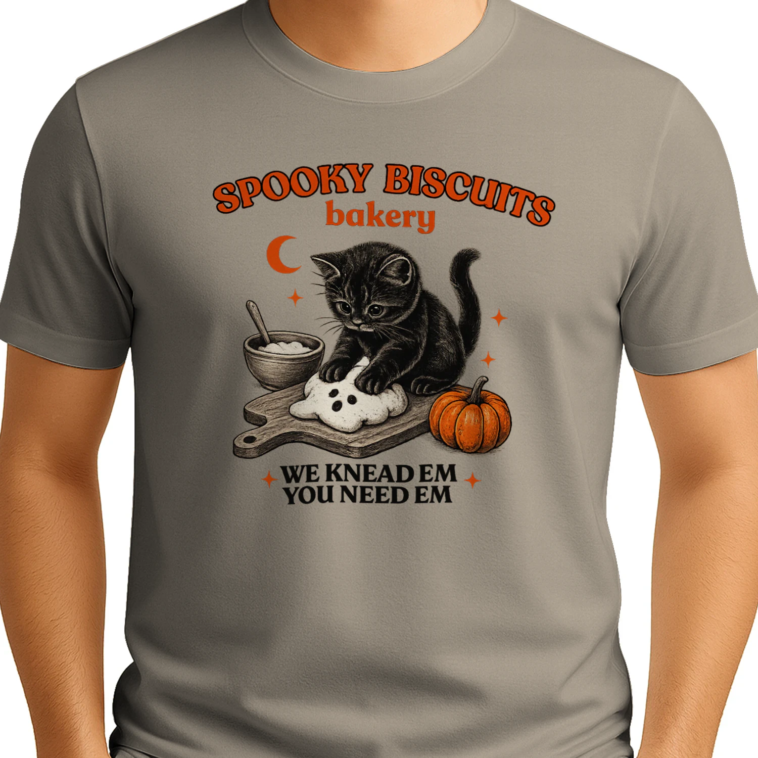 Funny Black Cat Halloween Baker T-Shirt