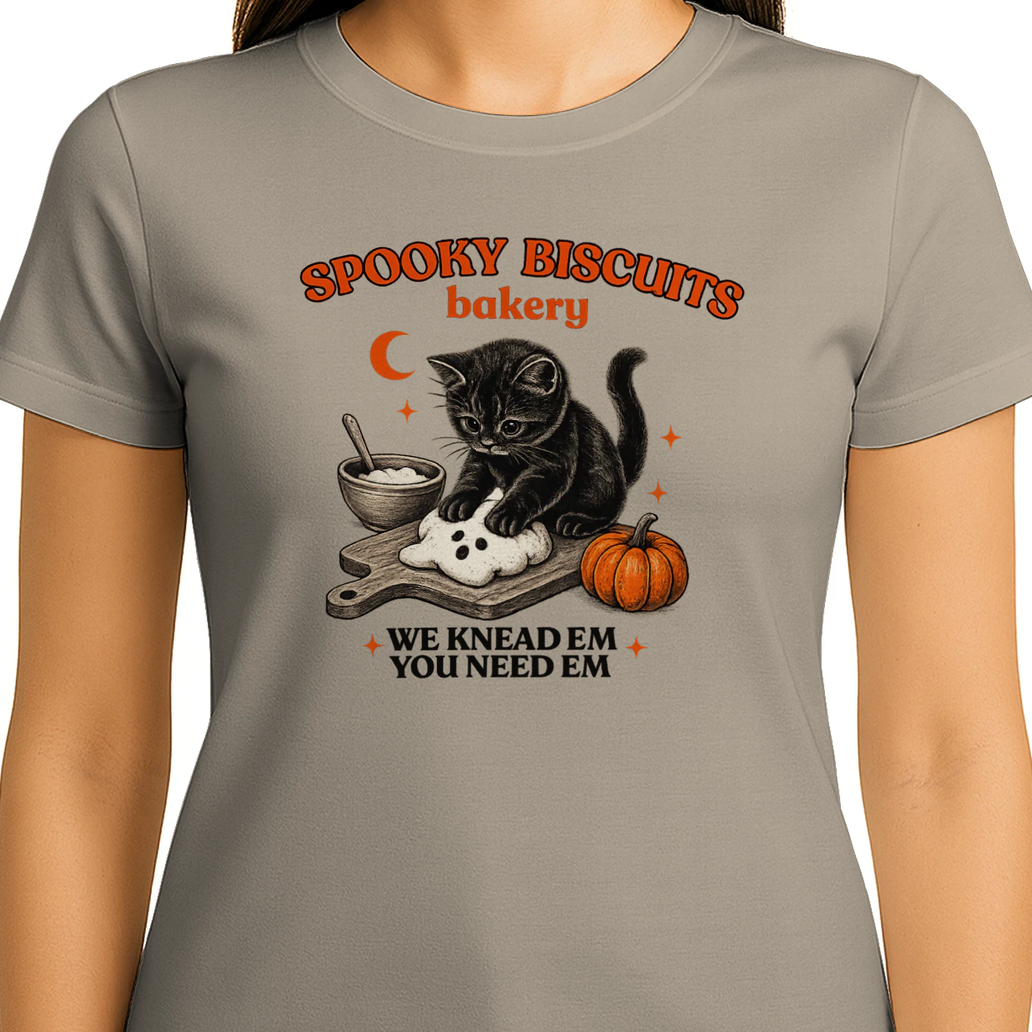 Funny Black Cat Halloween Baker T-Shirt