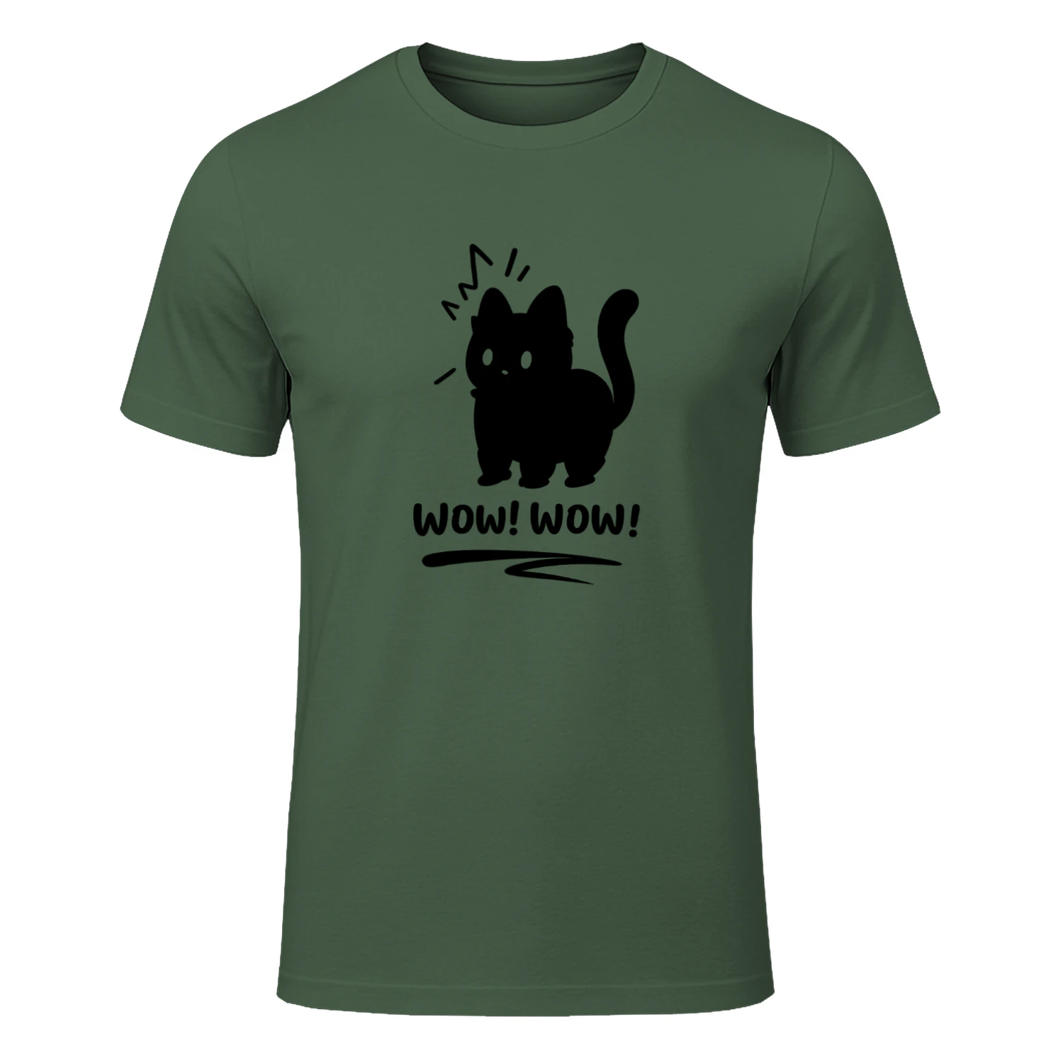 Cute Black Cat WOW WOW Tee