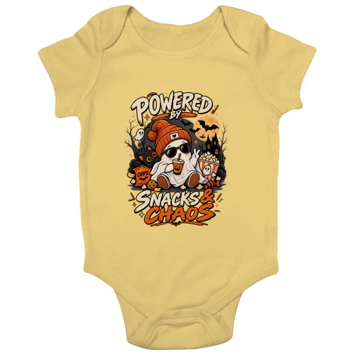Powered by Snacks Skull Onesie