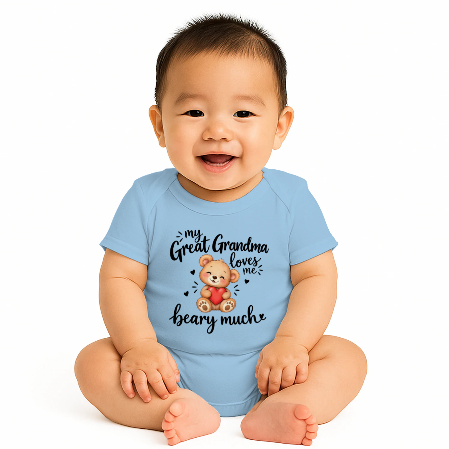 My Great Grandma Loves Me Beary Much Baby Bodysuit