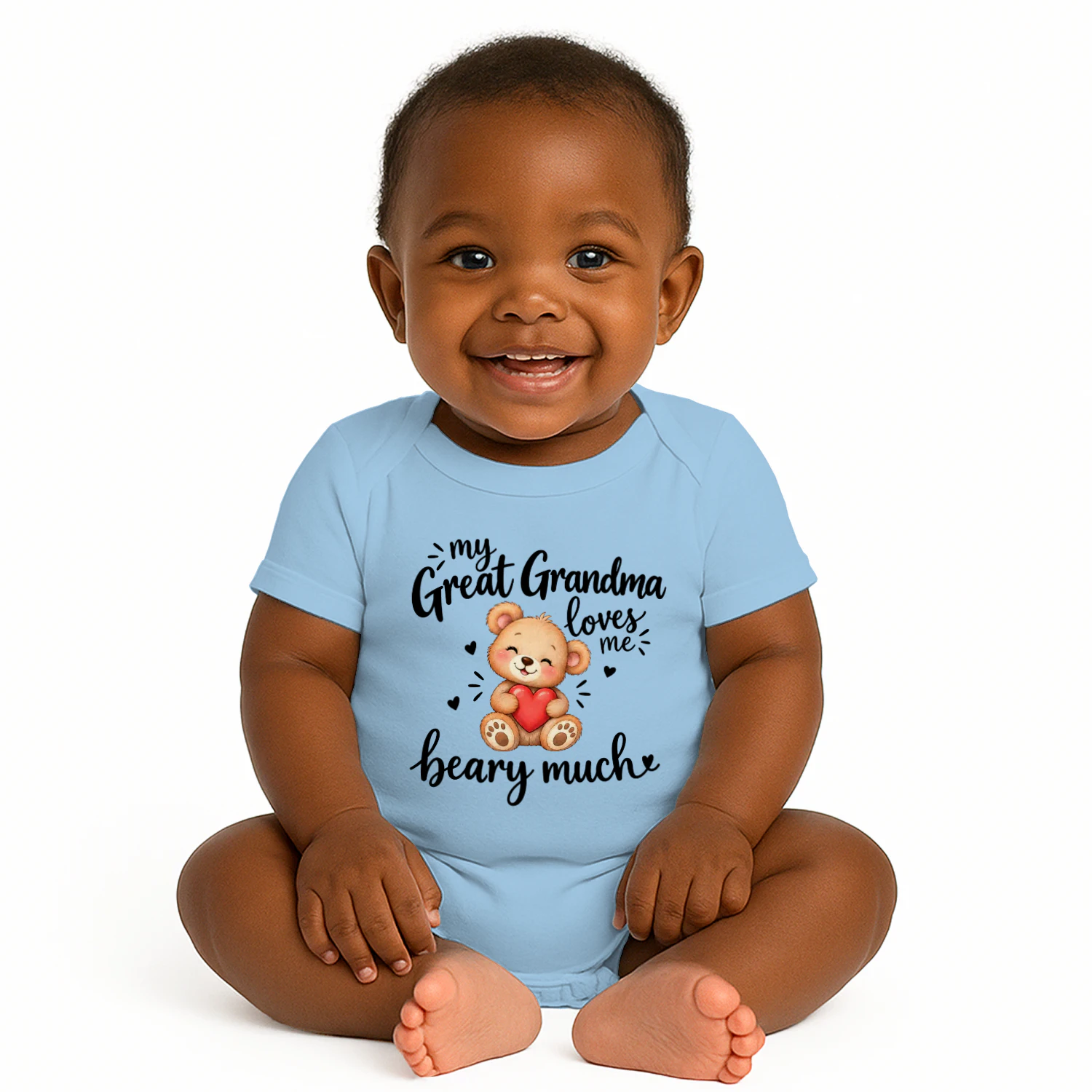 My Great Grandma Loves Me Beary Much Baby Bodysuit