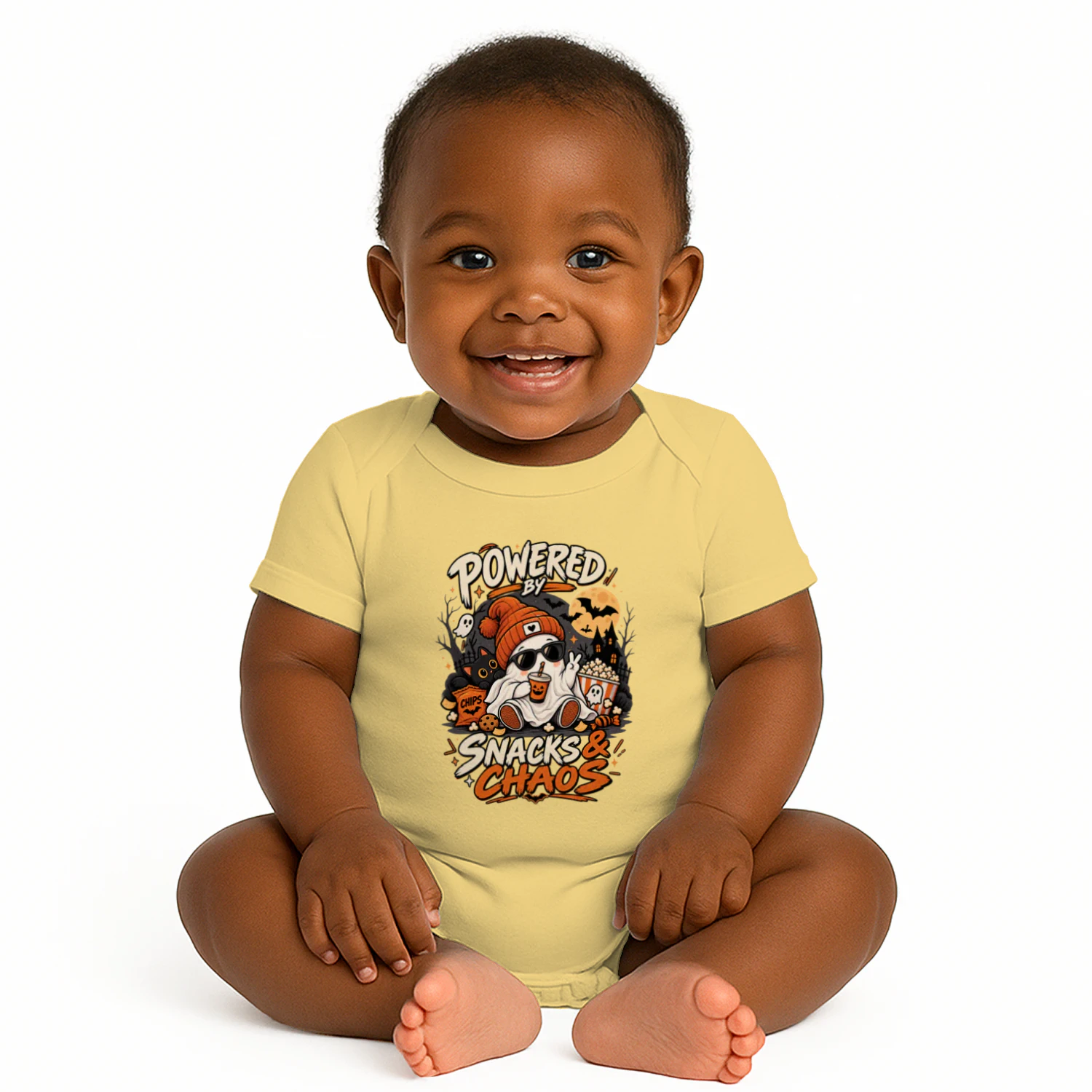 Powered by Snacks Onesie