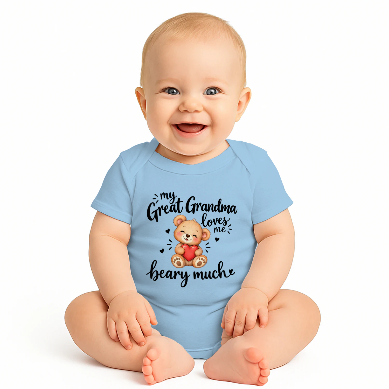 My Great Grandma Loves Me Beary Much Baby Bodysuit