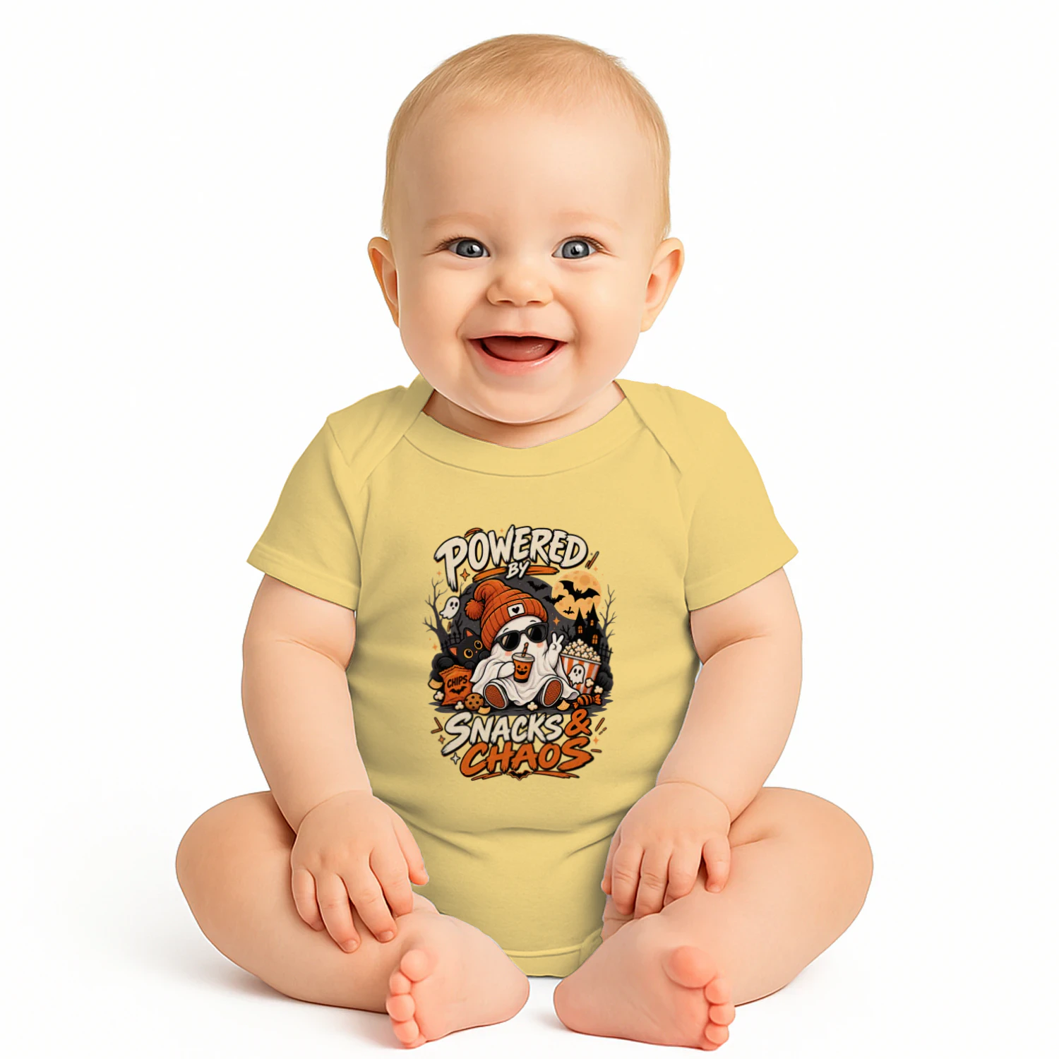 Powered by Snacks Onesie