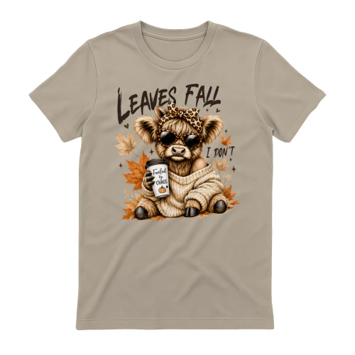 Leaves Fall I dont Highland Cow  Retro Autumn Cow Design Western Halftone Fall Farm Animal Autumn