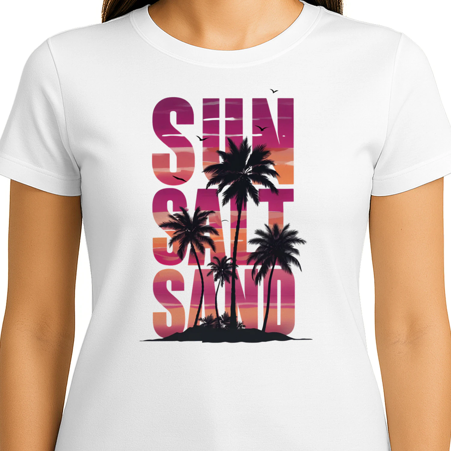 Sun Salt Sand Tropical Beach Graphic T-Shirt