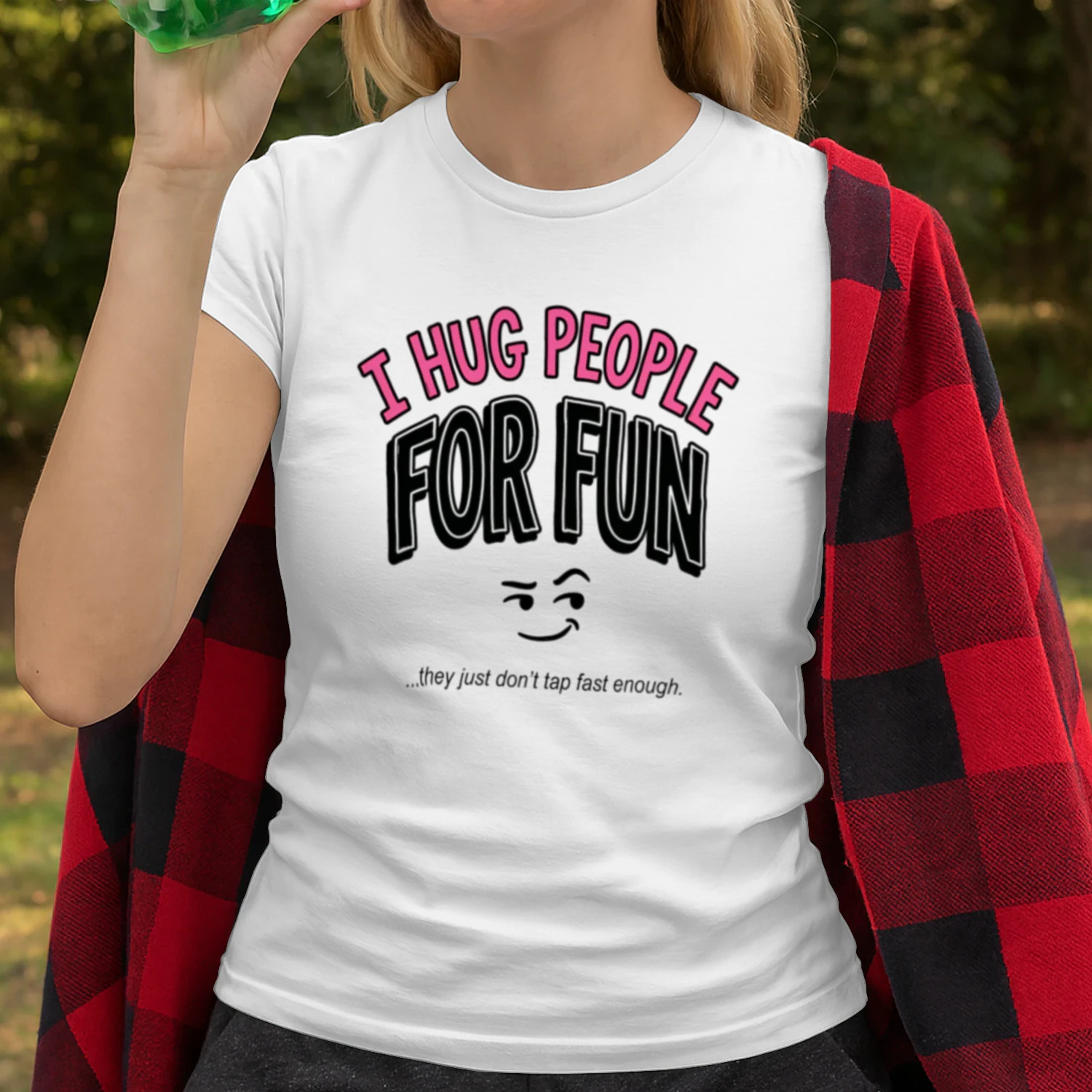 "I Hug People For Fun" — Women's BJJ Graphic T-Shirt