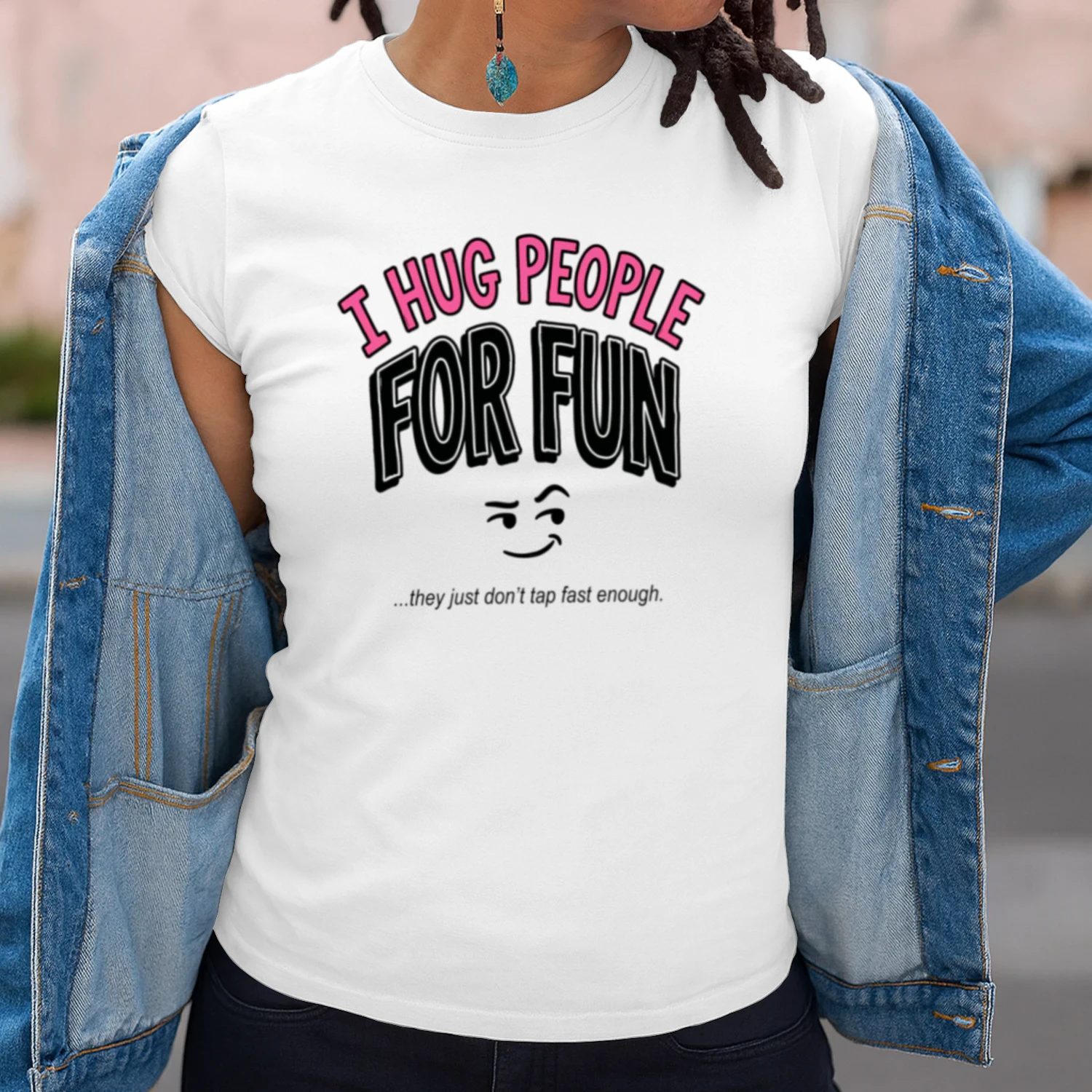 "I Hug People For Fun" — Women's BJJ Graphic T-Shirt