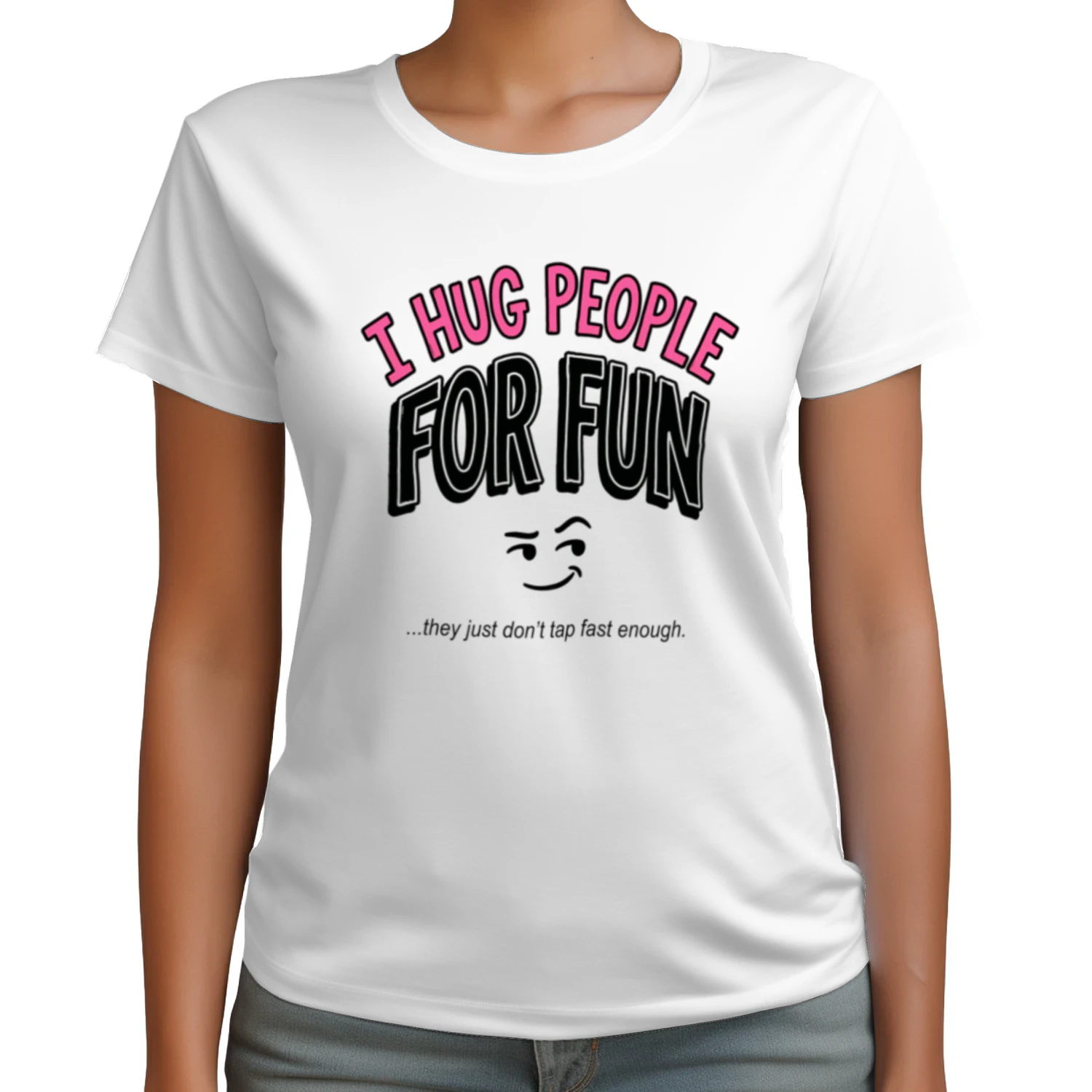 "I Hug People For Fun" — Women's BJJ Graphic T-Shirt