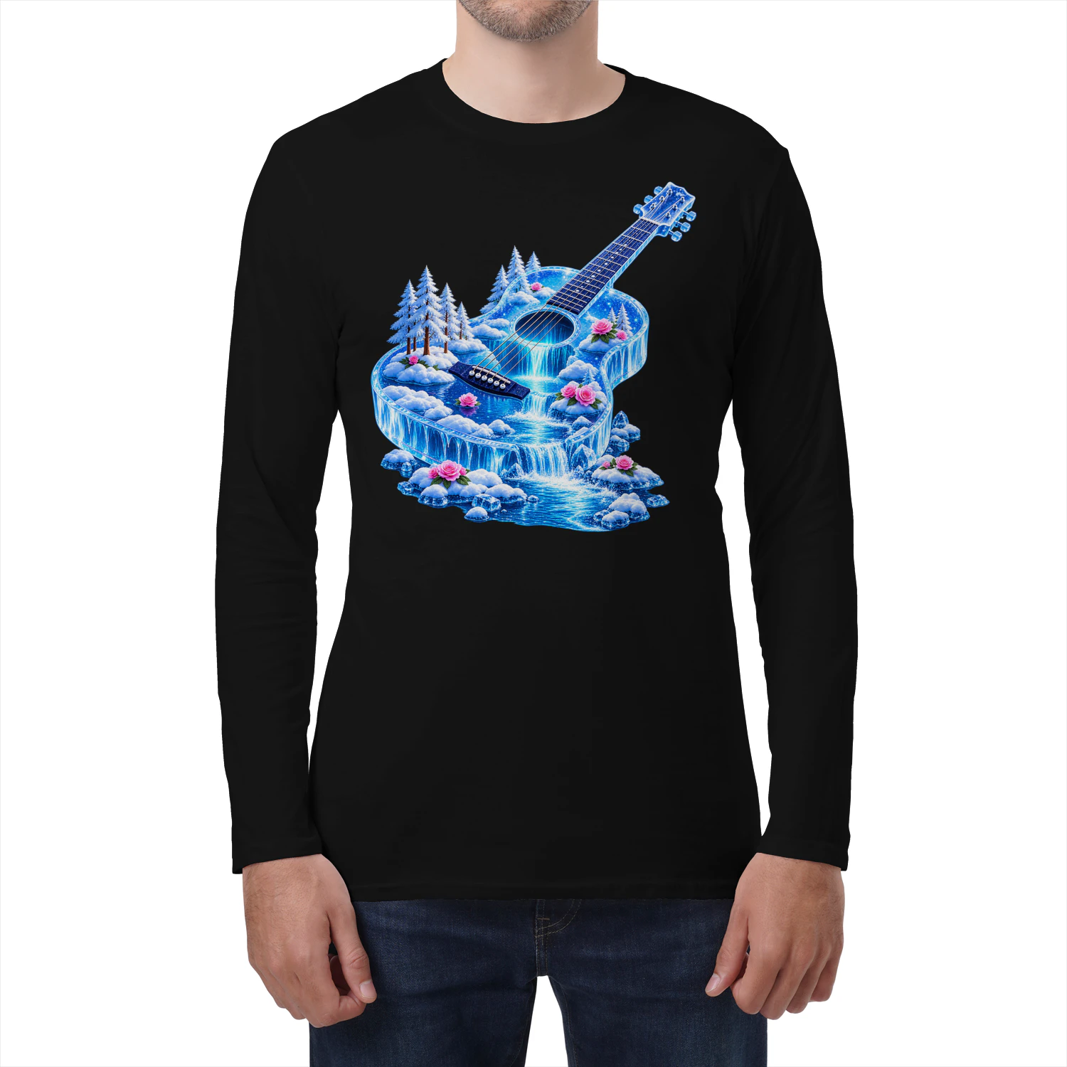Guitar Snow Iceberg Waterfall