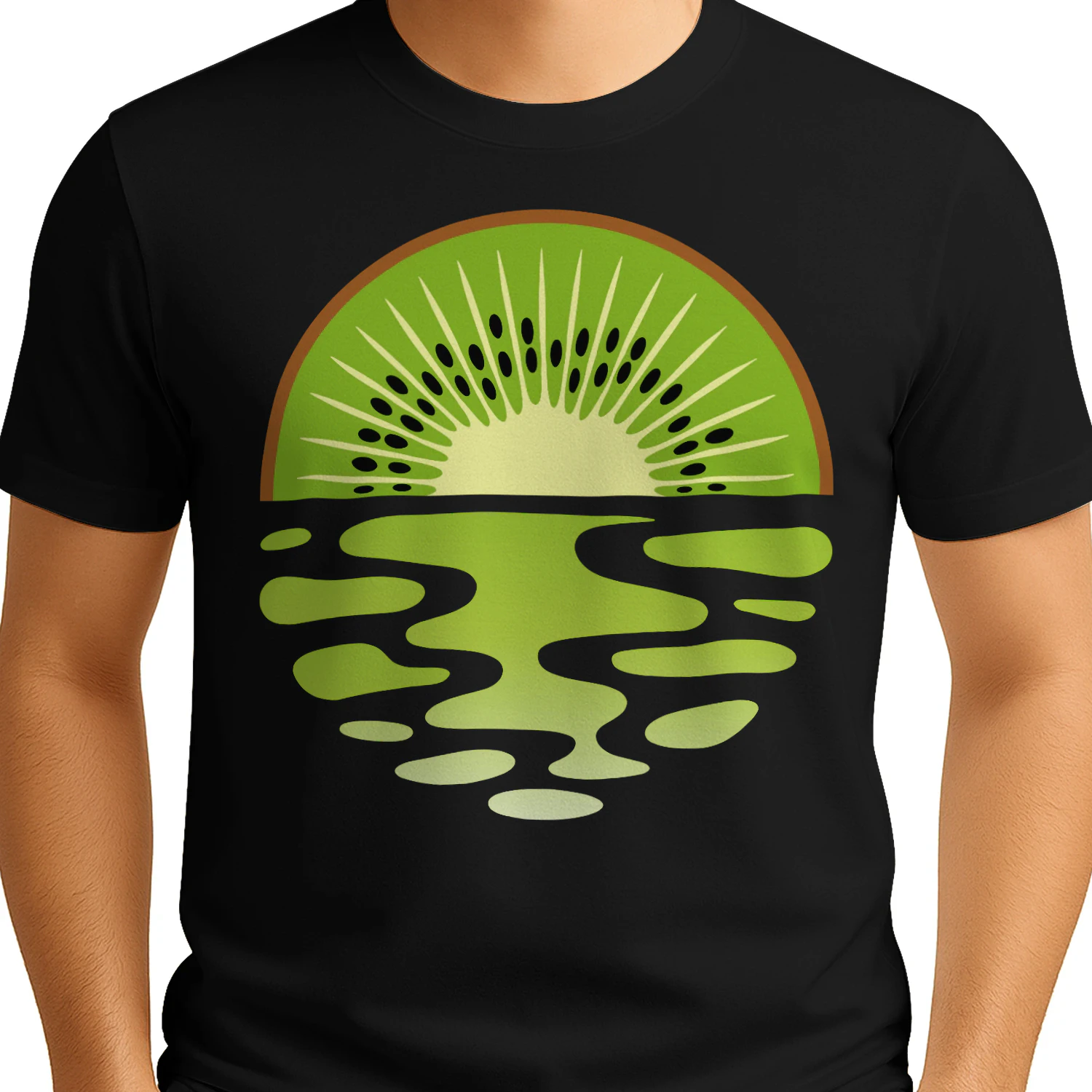 Kiwi Solnedgång vid Havet – Tropisk Sommar T-Shirt