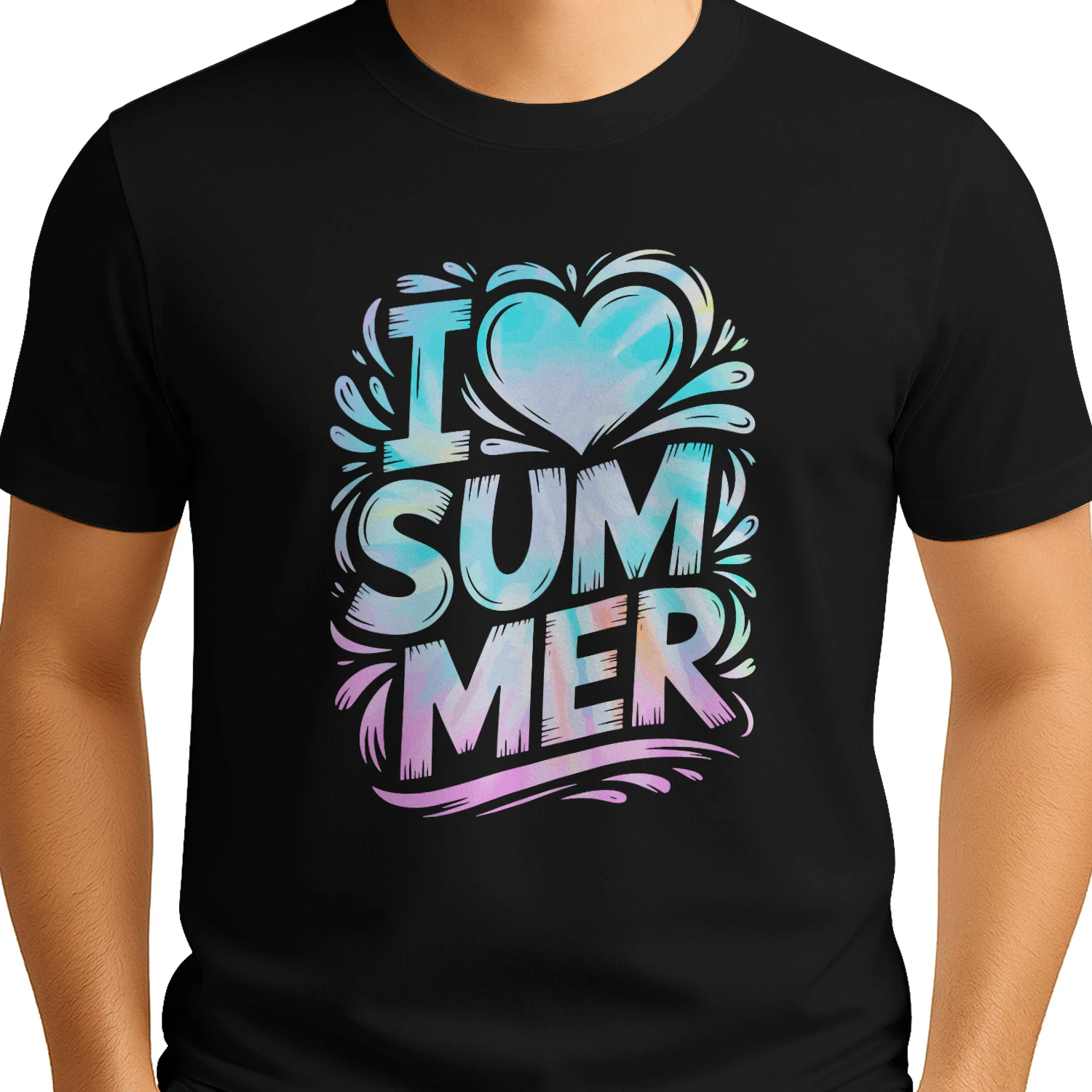 I Love Summer – Pastellfärgad Sommar T-Shirt