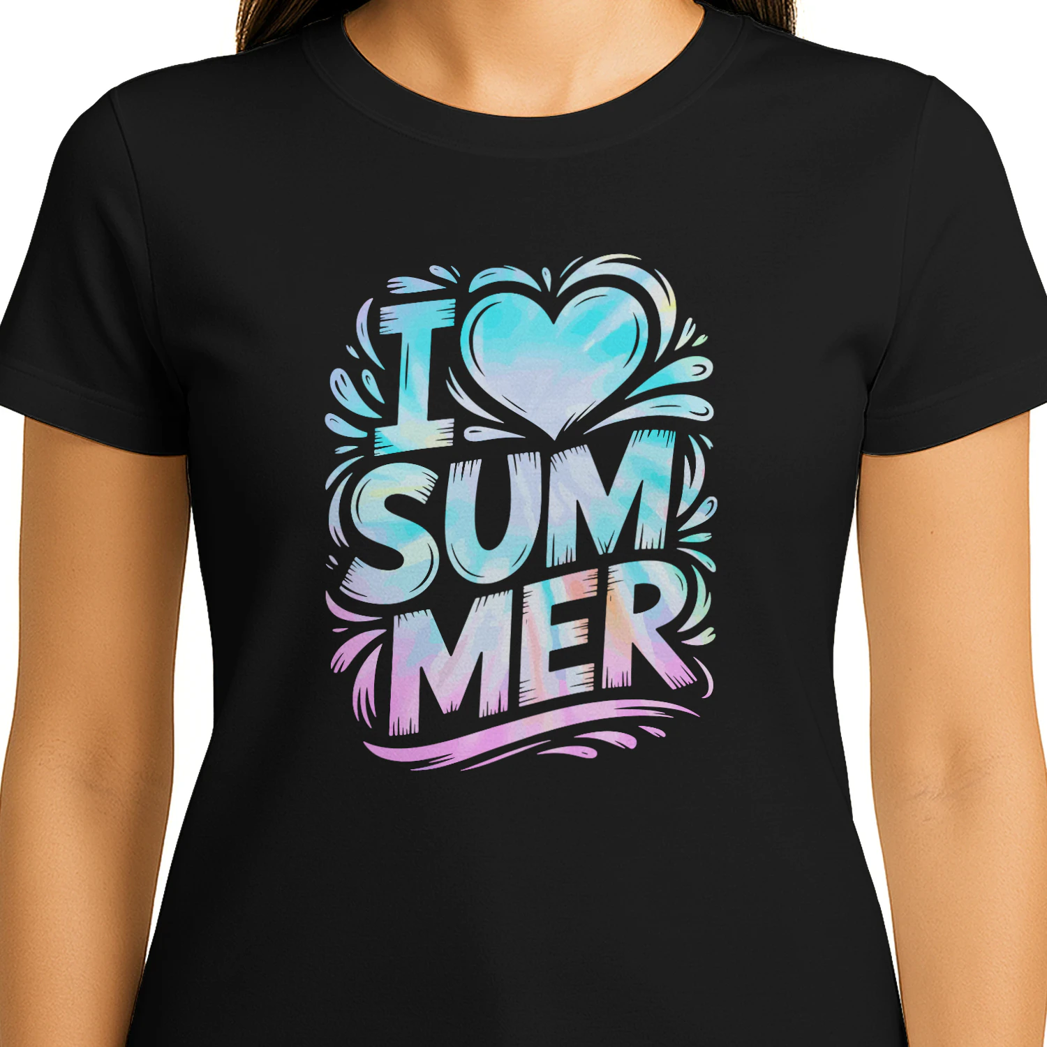 I Love Summer – Pastellfärgad Sommar T-Shirt