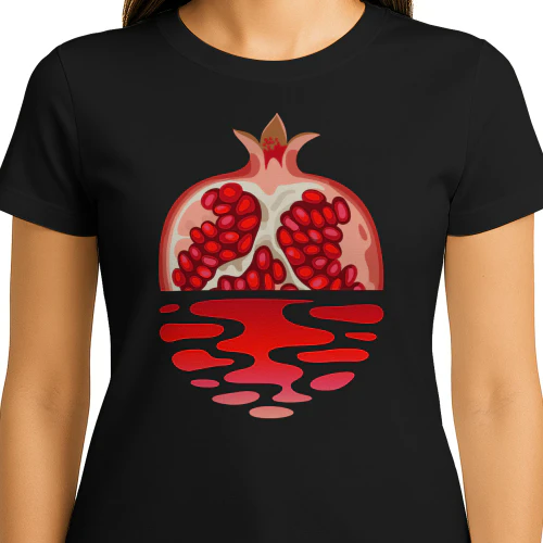 Granatäpple Solnedgång vid Havet – Tropisk Sommar T-Shirt