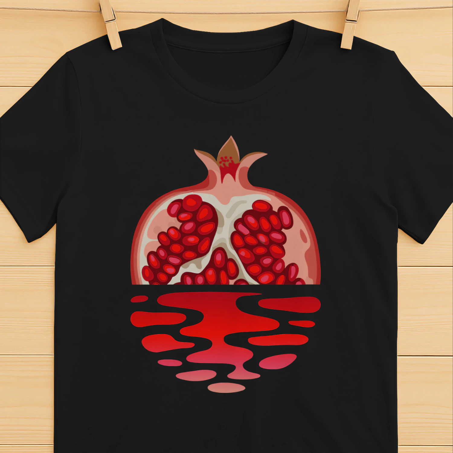Granatäpple Solnedgång vid Havet – Tropisk Sommar T-Shirt