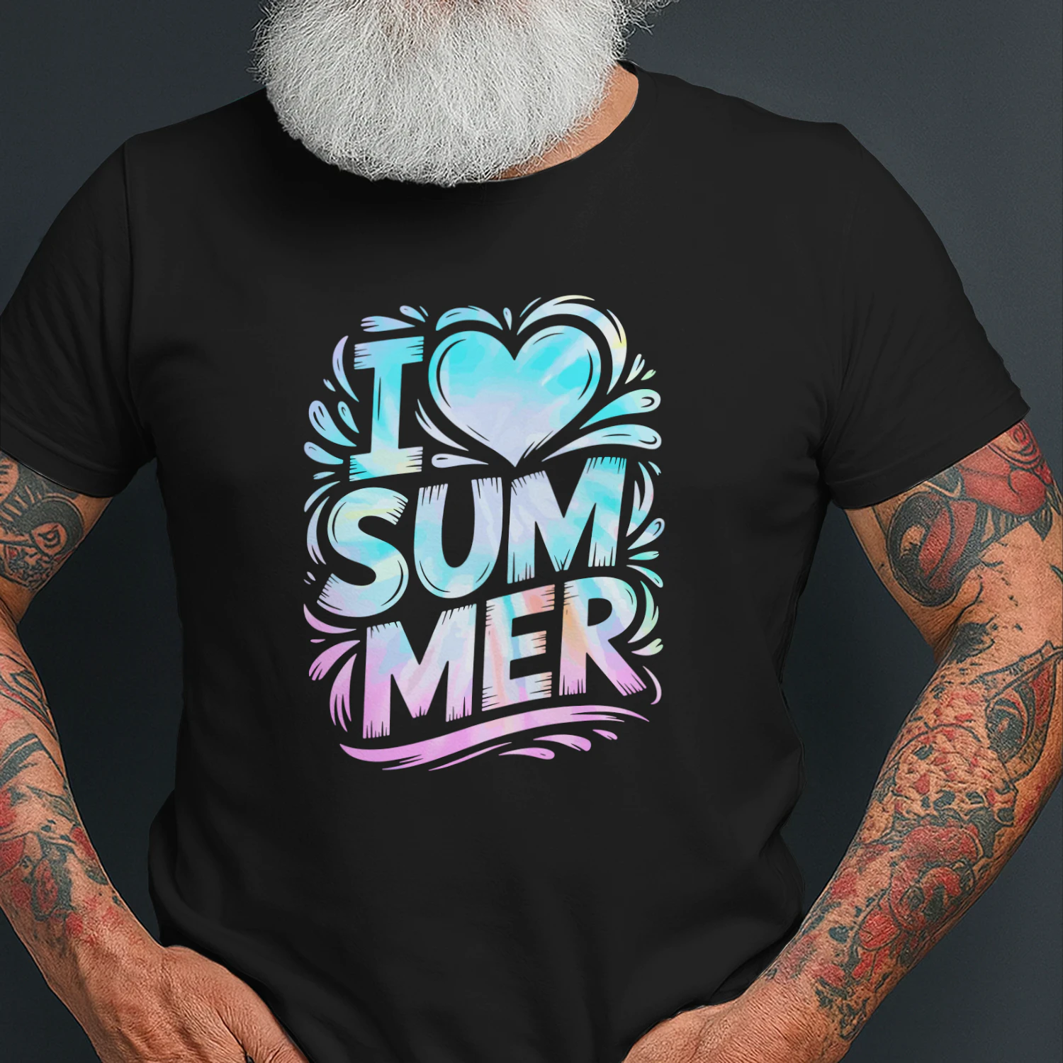 I Love Summer – Pastellfärgad Sommar T-Shirt