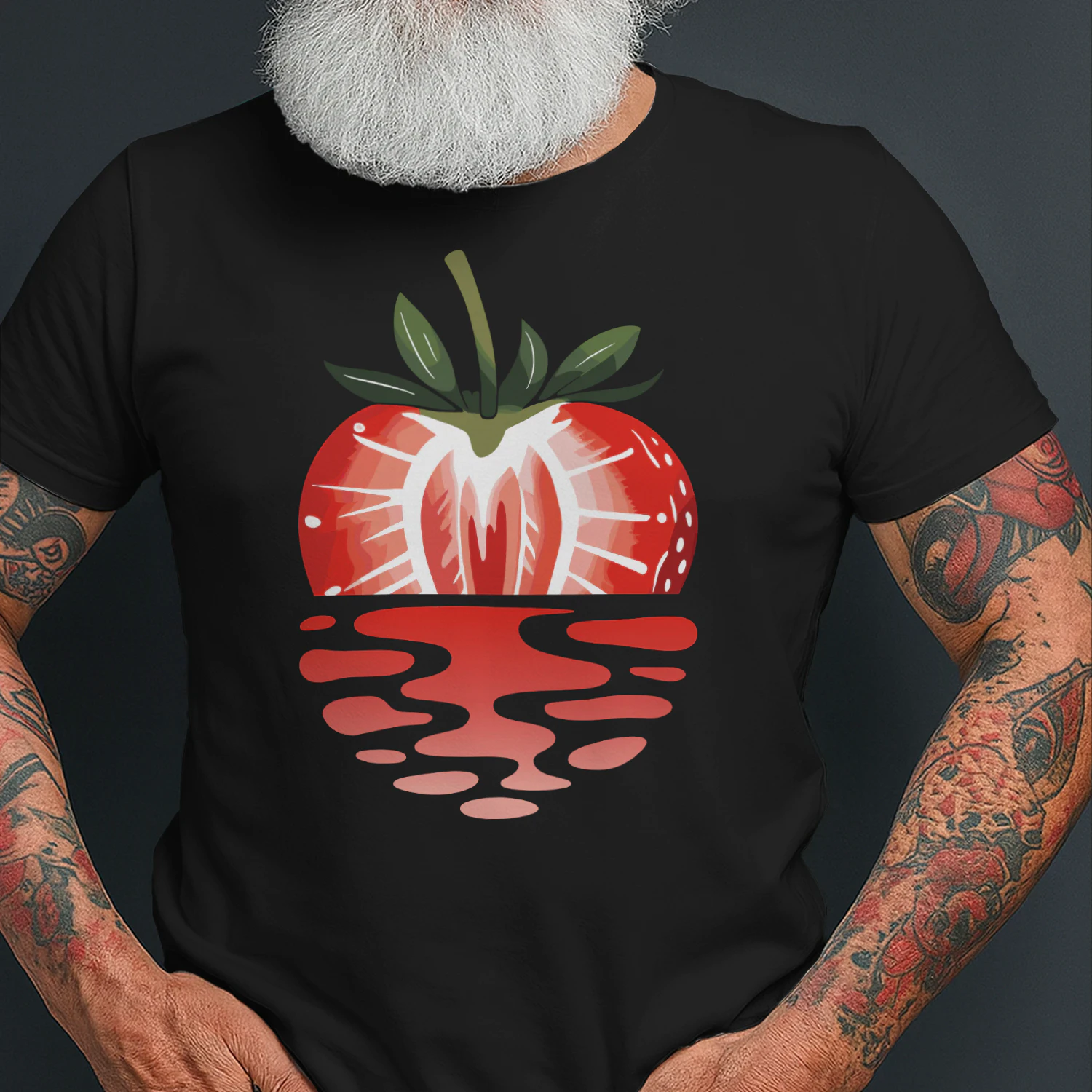 Jordgubbe Solnedgång vid Havet – Sommar T-Shirt