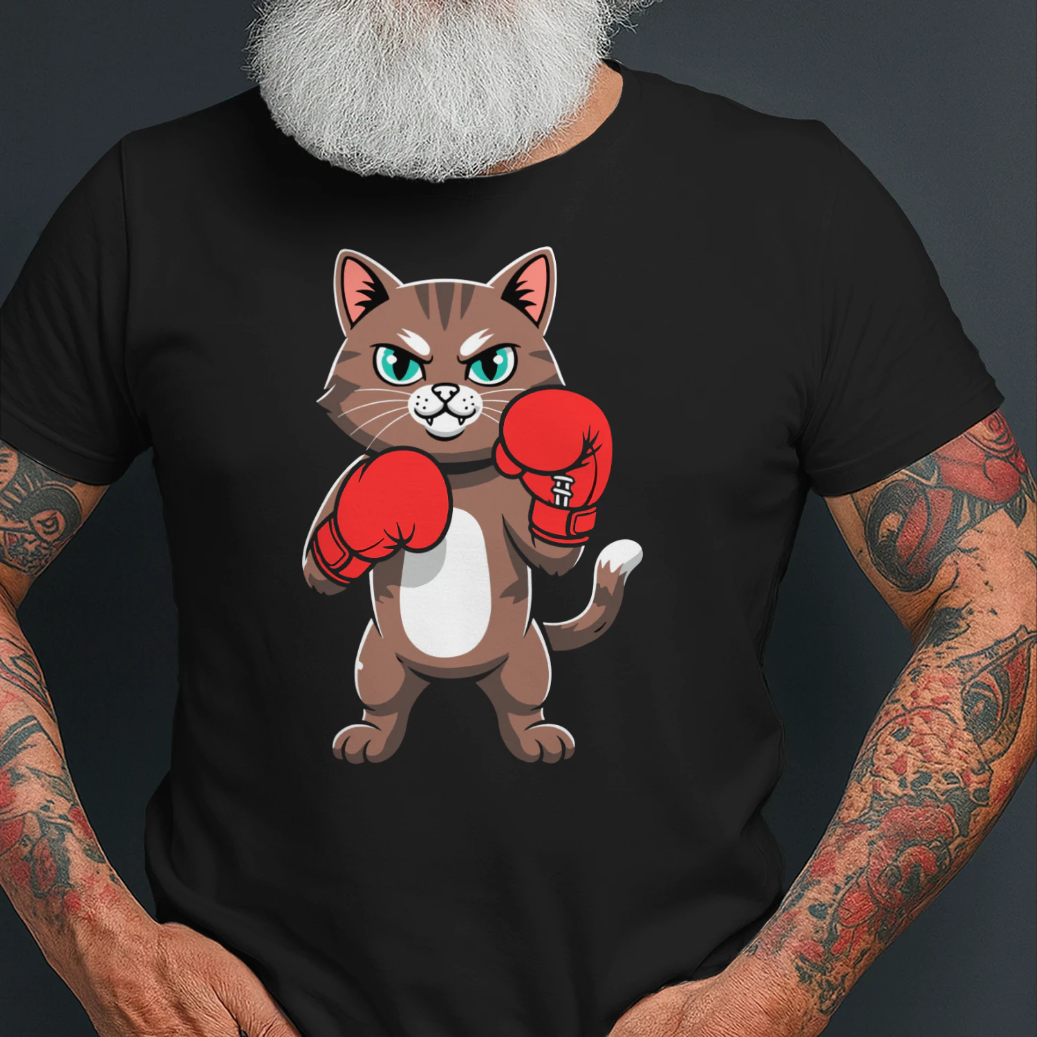 Boxande katt – Roligt och tufft djurmotiv
