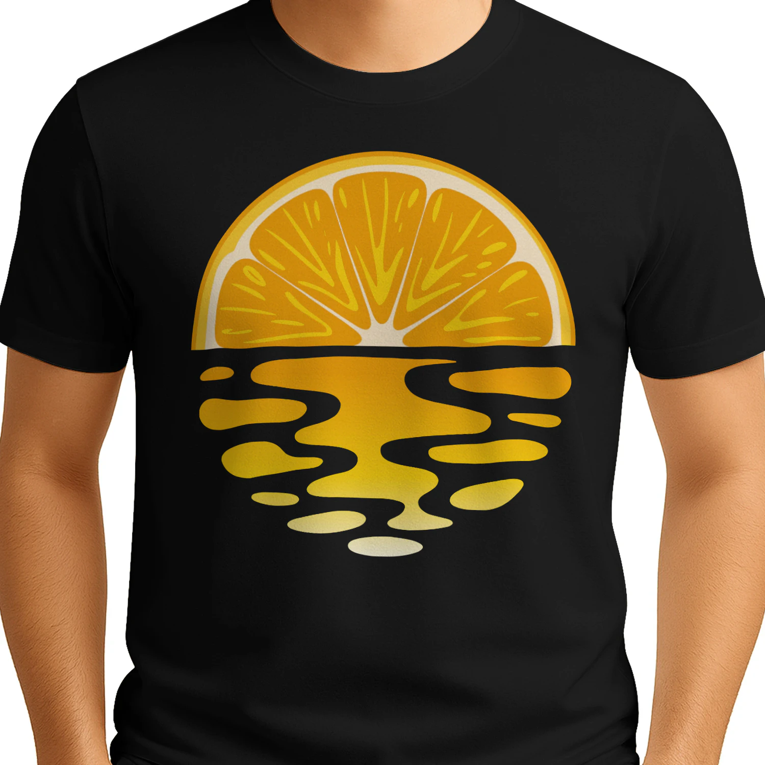 Apelsinsolnedgång vid Havet – Tropisk Sommar T-Shirt