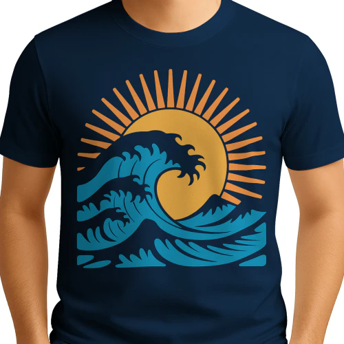 Sol & Havsvåg Design – Retro Strand och Sommar T-Shirt