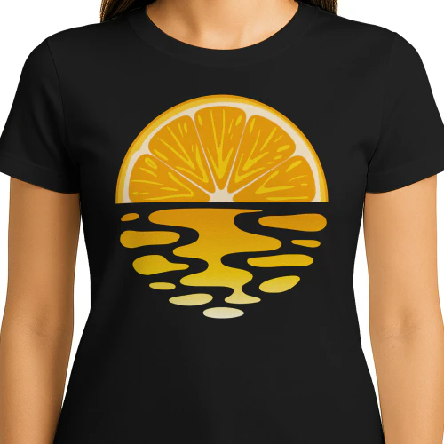 Apelsinsolnedgång vid Havet – Tropisk Sommar T-Shirt
