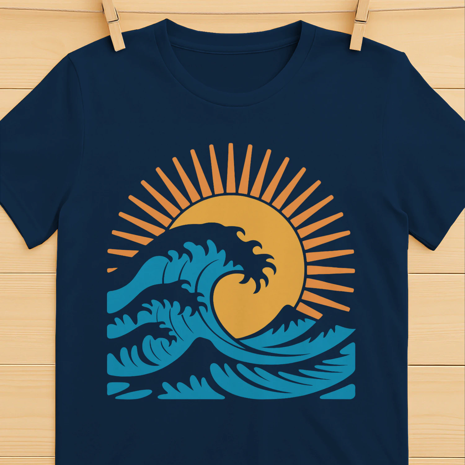 Sol & Havsvåg Design – Retro Strand och Sommar T-Shirt