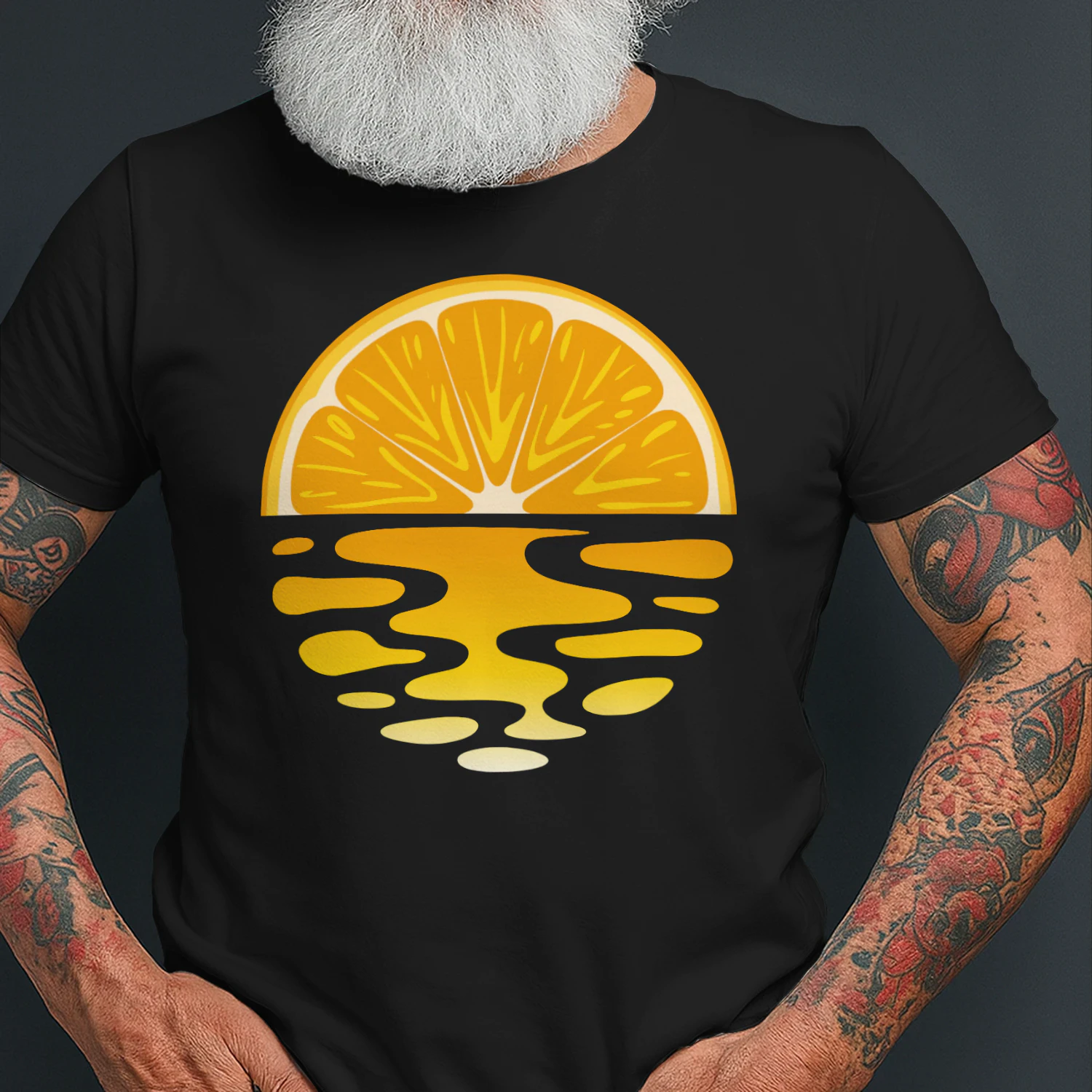 Apelsinsolnedgång vid Havet – Tropisk Sommar T-Shirt