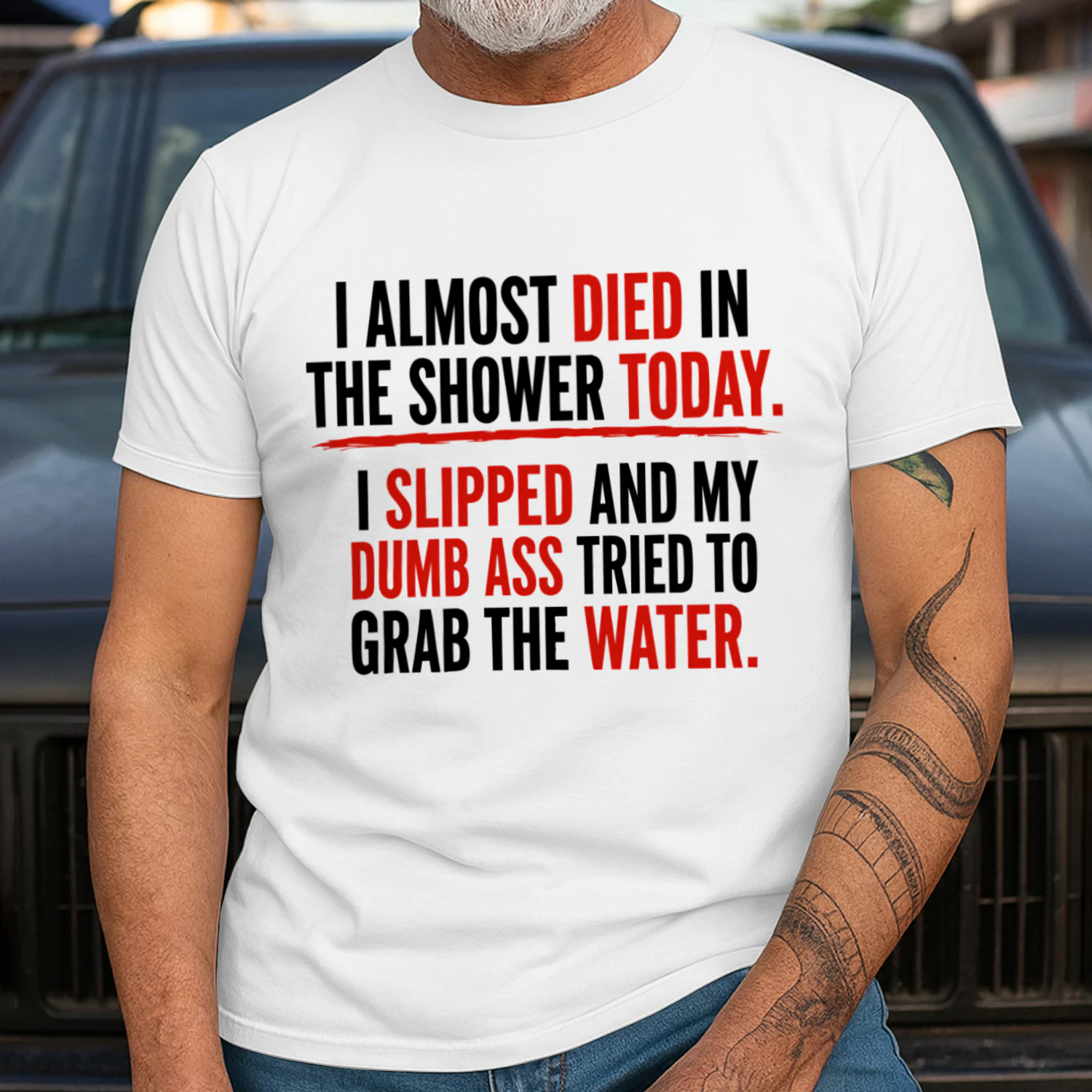 I Almost Died In The Shower Today I Slipped And My Dumb Ass Tried To Grab The Water