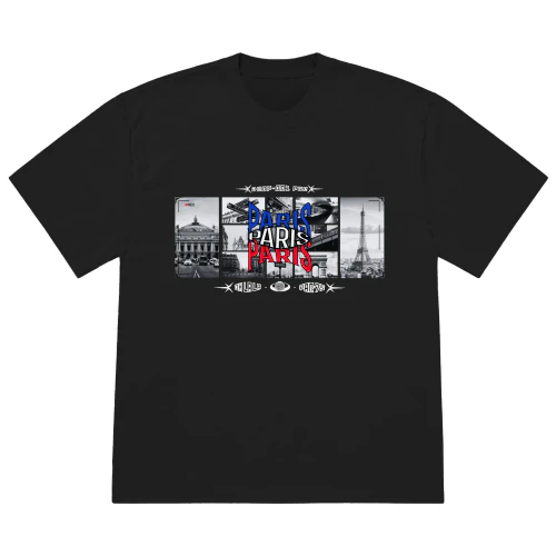  T-shirt -(P)-001 PARIS BLACK and WHITE