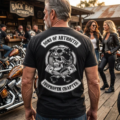Sons of Arthritis - Ibuprofen Chapter Classic Styled- Back Printed Grumpy Old Rider Design