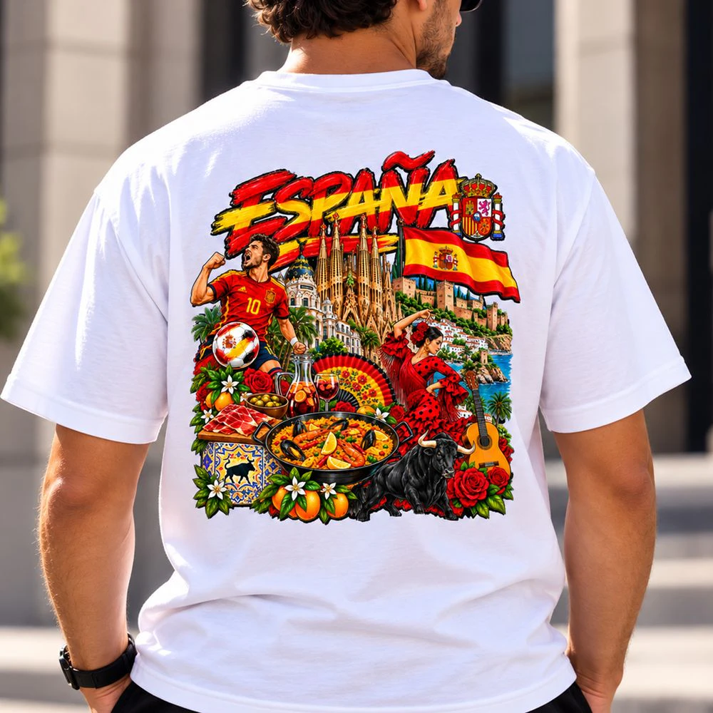 Spain Football Pride T-Shirt (First Model) – Spanish Flag & Soccer Design