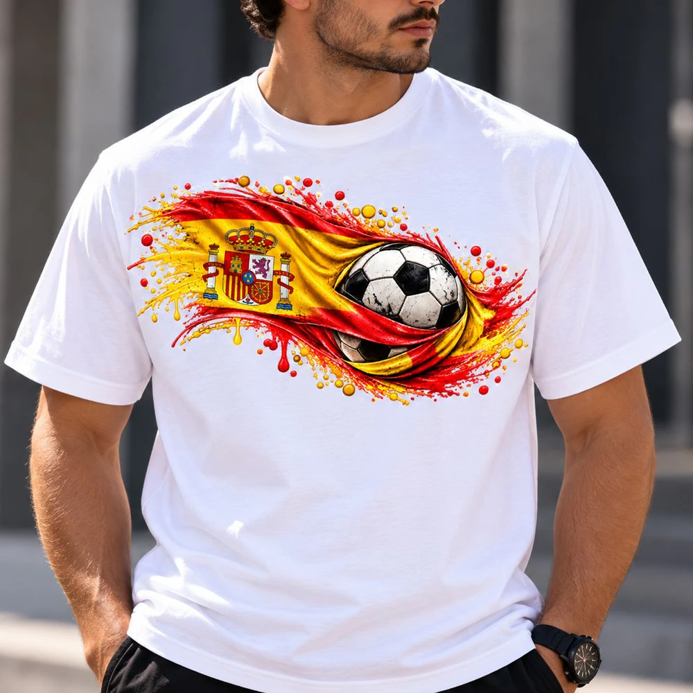 Spain Football Pride T-Shirt (First Model) – Spanish Flag & Soccer Design