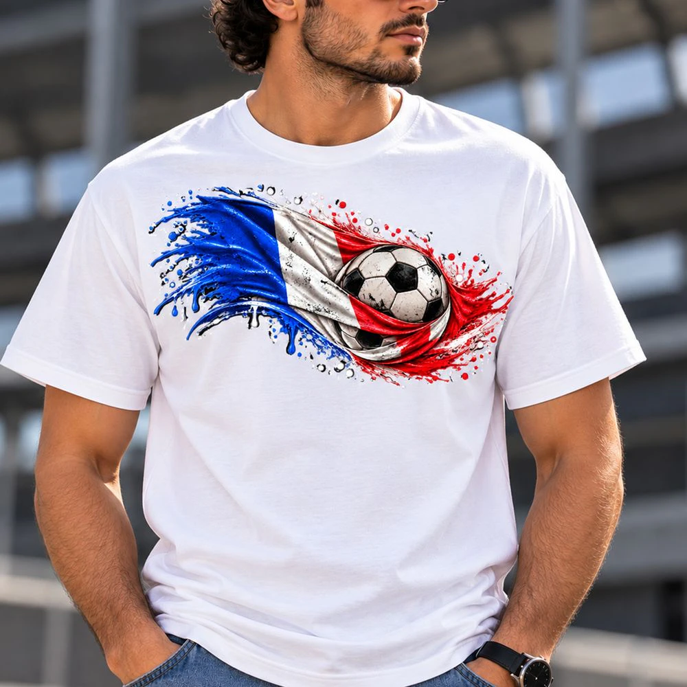 France Football Pride T-Shirt (First Model) – French Flag & Soccer Design