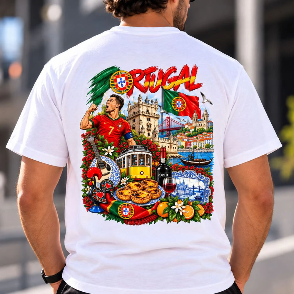 Portugal Football Pride T-Shirt (First Model) – Portuguese Flag & Soccer Design