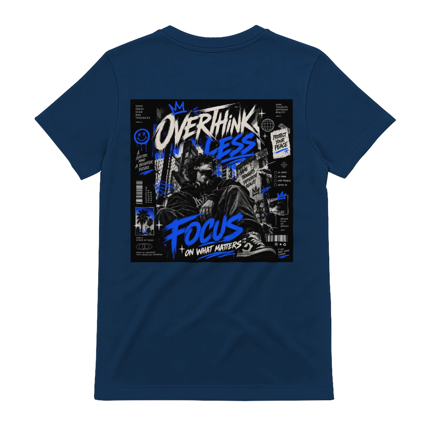 OVERTHINK LESS, FOCUS — Graphic T-Shirt