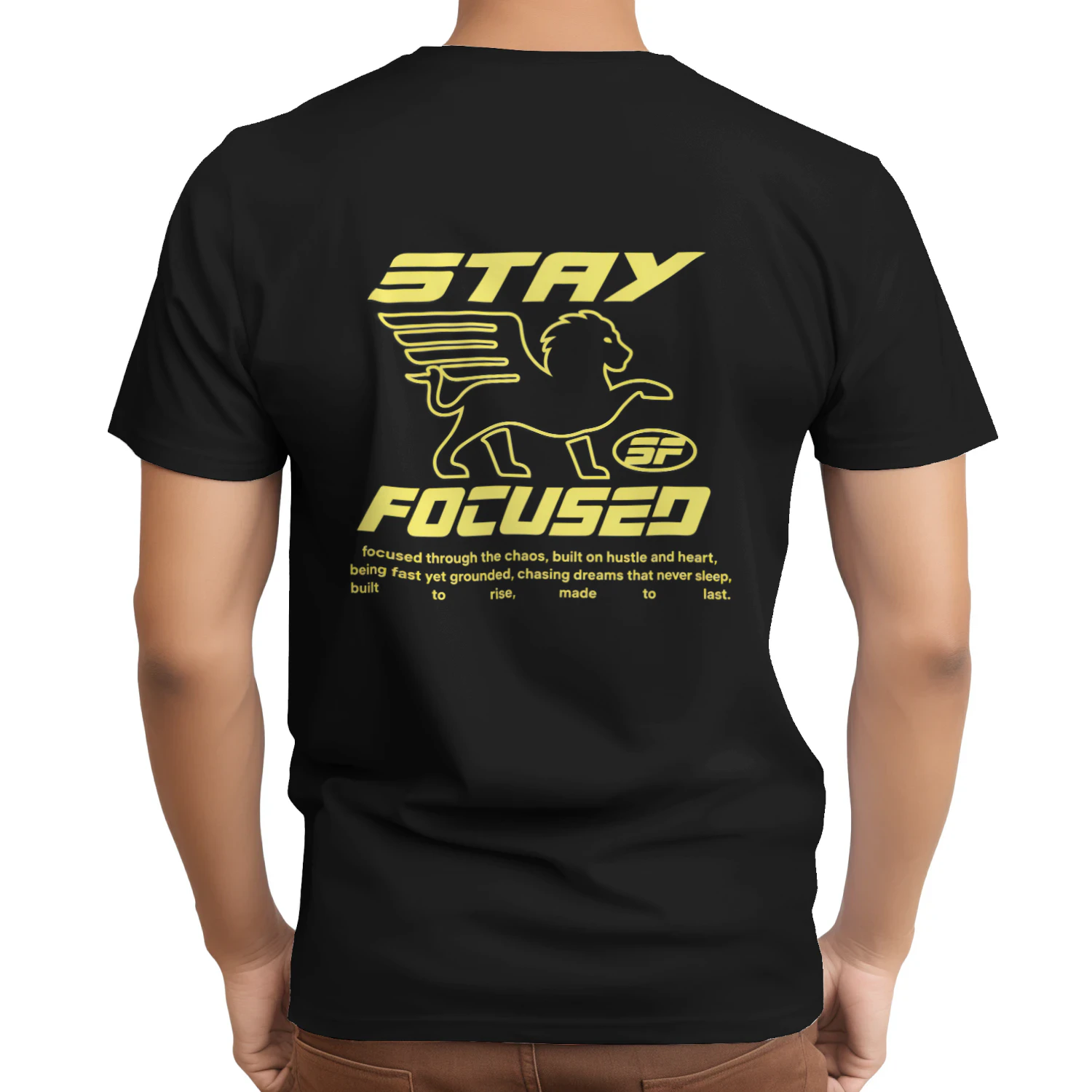 STAY FOCUSED Graphic T-Shirt – Black