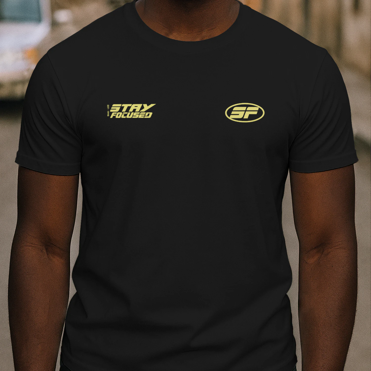 STAY FOCUSED Graphic T-Shirt – Black