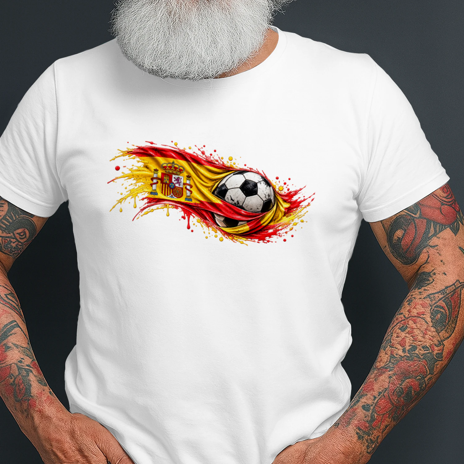 Spain Football Pride T-Shirt (Second Model) – Spanish Flag & Soccer Design
