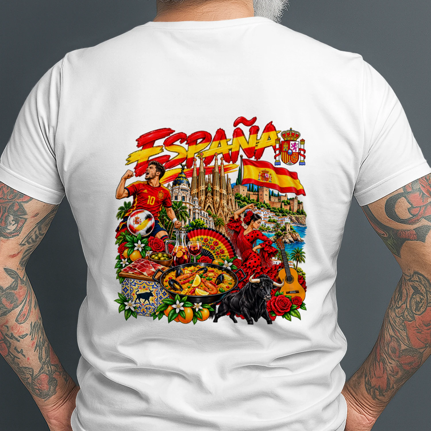 Spain Football Pride T-Shirt (First Model) – Spanish Flag & Soccer Design