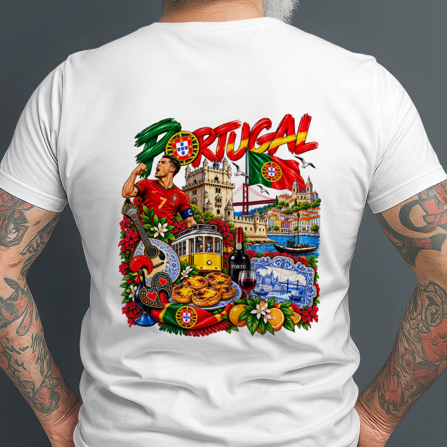 Portugal Football Pride T-Shirt (First Model) – Portuguese Flag & Soccer Design