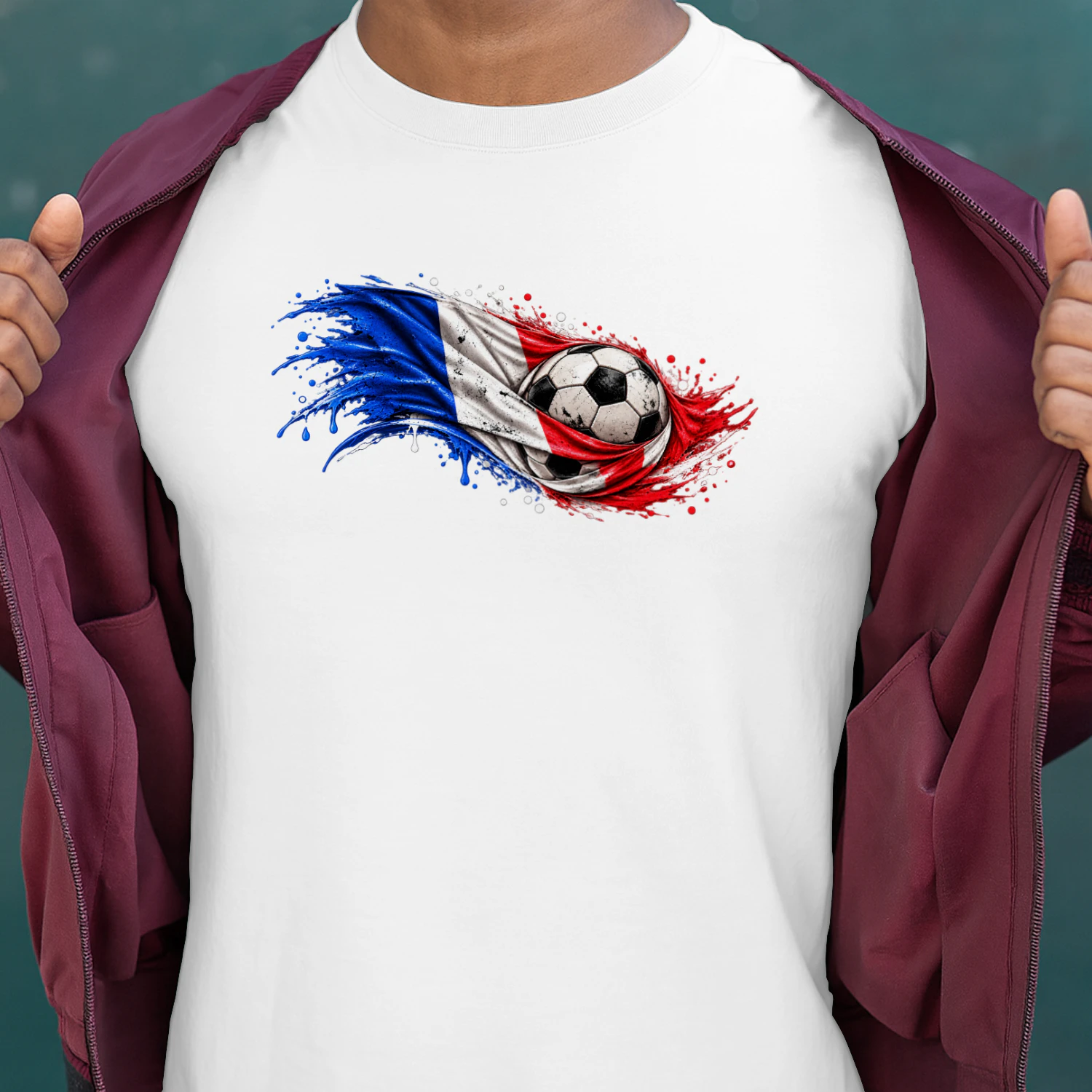 France Football Pride T-Shirt (Second Model) – French Flag & Soccer Design